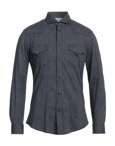 Brian Dales Man Shirt Navy Size 15 ¾ Polyamide, Elastane