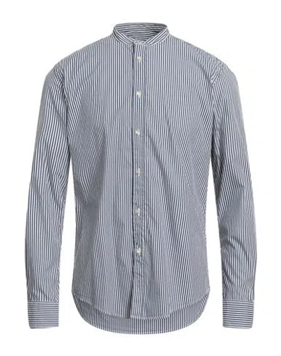 Brian Dales Man Shirt Navy Size 16 ½ Cotton, Polyamide, Elastane In Navy Blue