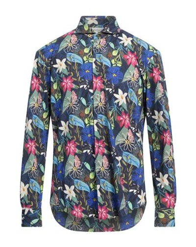 Brian Dales Man Shirt Navy Size 16 ½ Polyamide, Silk