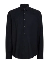 Brian Dales Man Shirt Navy Size 16 ½ Polyester, Wool, Elastane In Navy