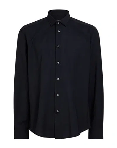 Brian Dales Man Shirt Navy Size 16 ½ Polyester, Wool, Elastane