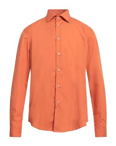 Brian Dales Man Shirt Orange Size 15 Cotton