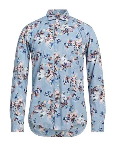 Brian Dales Man Shirt Pastel Blue Size 17 Cotton