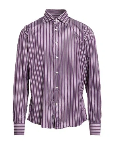 Brian Dales Man Shirt Purple Size 16 ½ Cotton, Silk In Multi