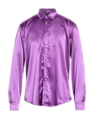 Brian Dales Man Shirt Purple Size 17 ½ Polyester, Elastane