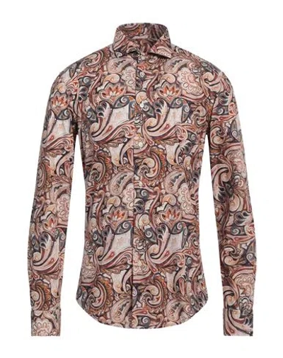 Brian Dales Man Shirt Rust Size 16 Cotton In Brown