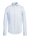Brian Dales Man Shirt Sky Blue Size 16 Cotton, Polyamide, Elastane In Blue