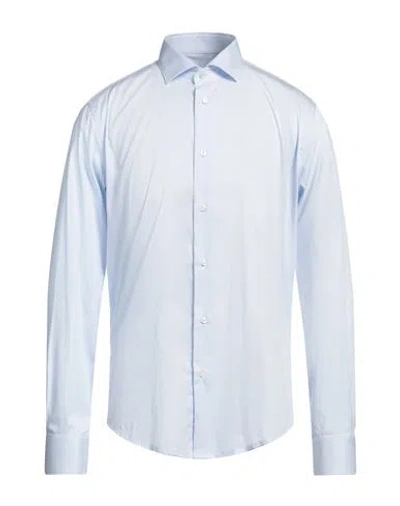 Brian Dales Man Shirt Sky Blue Size 16 Cotton, Polyamide, Elastane