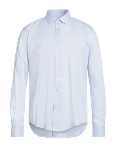 Brian Dales Man Shirt Sky Blue Size 16 Cotton, Polyamide, Elastane
