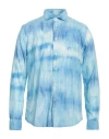Brian Dales Man Shirt Sky Blue Size 16 ½ Linen, Cotton In Blue