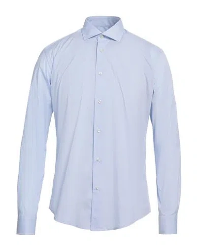 Brian Dales Man Shirt Sky Blue Size 17 Cotton, Polyamide, Elastane
