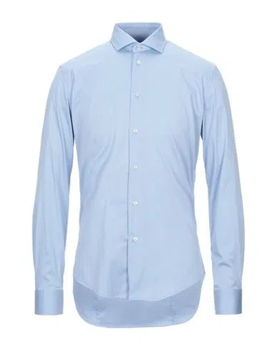 Brian Dales Man Shirt Sky Blue Size 15 Cotton, Polyamide, Elastane