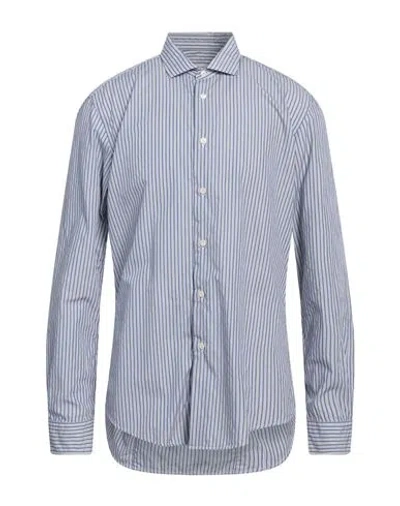 Brian Dales Man Shirt Slate Blue Size 17 Cotton