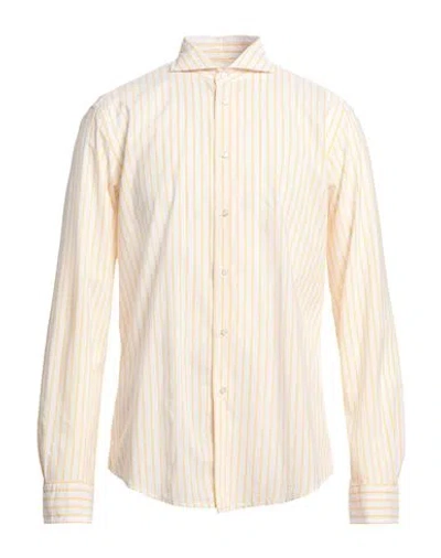 Brian Dales Man Shirt Yellow Size 17 Cotton, Linen