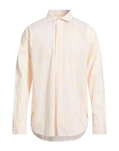 Brian Dales Man Shirt Yellow Size 17 Cotton, Linen In Multi