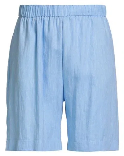Brian Dales Man Shorts & Bermuda Shorts Light Blue Size 36 Linen, Polyamide
