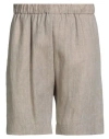 Brian Dales Man Shorts & Bermuda Shorts Light Brown Size 38 Linen, Polyamide In Sand