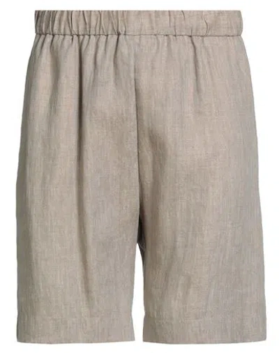 Brian Dales Man Shorts & Bermuda Shorts Light Brown Size 38 Linen, Polyamide In Sand