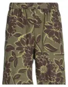 Brian Dales Man Shorts & Bermuda Shorts Military Green Size 36 Lyocell, Cotton In Green