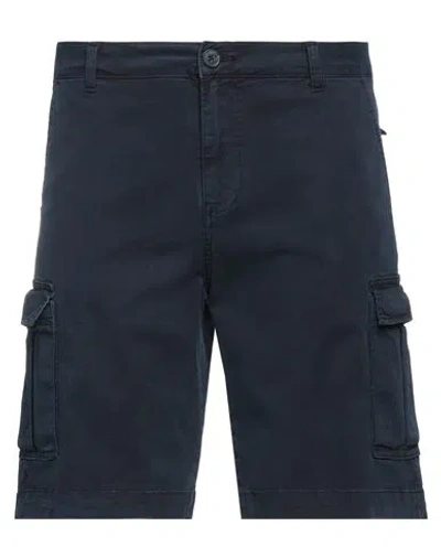 Brian Dales Man Shorts & Bermuda Shorts Navy Size 31 Cotton, Elastane In Navy Blue