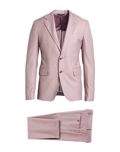 Brian Dales Man Suit Antique Rose Size 44 Wool In Purple