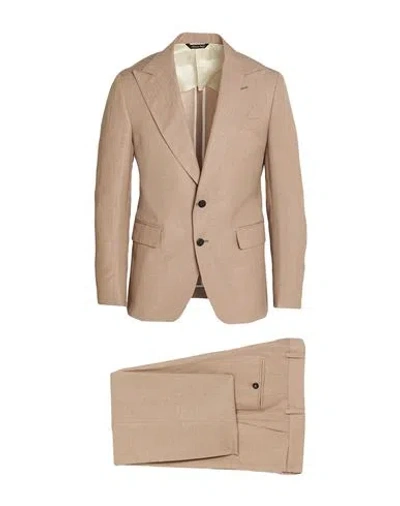 Brian Dales Man Suit Beige Size 36 Wool, Linen In Neutral