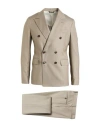Brian Dales Man Suit Beige Size 44 Wool, Cotton, Silk In Brown