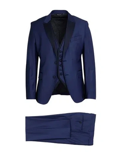 Brian Dales Man Suit Blue Size 42 Wool, Polyamide, Lycra