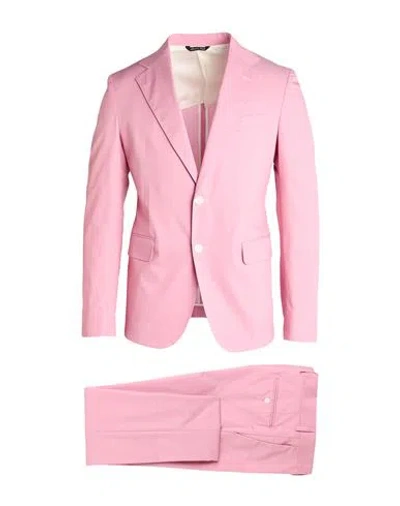 Brian Dales Man Suit Blush Size 40 Cotton, Polyamide, Elastane In Pink