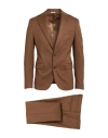 Brian Dales Man Suit Brown Size 42 Polyester, Wool, Elastane In Brown