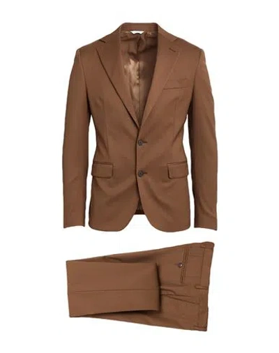 Brian Dales Man Suit Brown Size 42 Polyester, Wool, Elastane