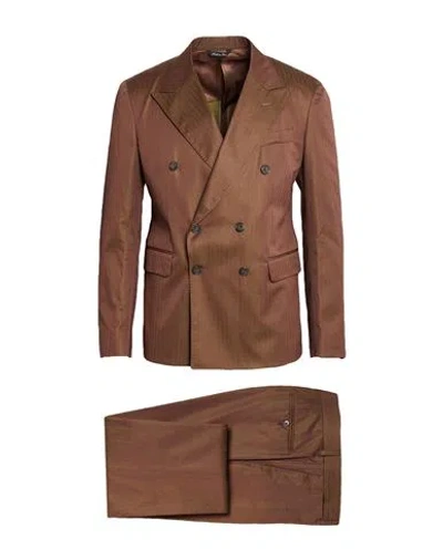 Brian Dales Man Suit Brown Size 44 Cotton