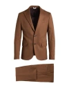Brian Dales Man Suit Brown Size 44 Polyester, Wool, Elastane