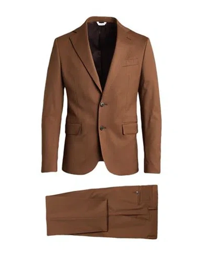 Brian Dales Man Suit Brown Size 44 Polyester, Wool, Elastane