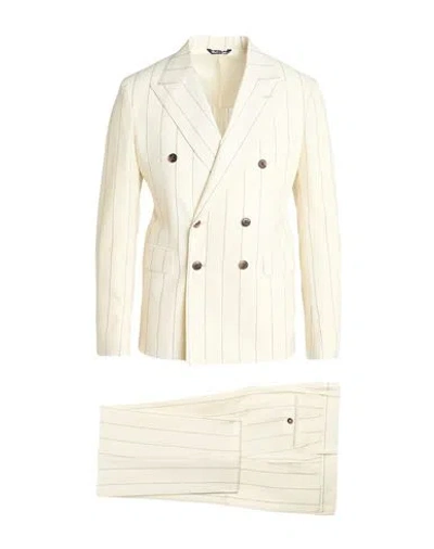 Brian Dales Man Suit Cream Size 40 Wool In Neutral