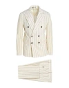 Brian Dales Man Suit Cream Size 44 Wool In Neutral