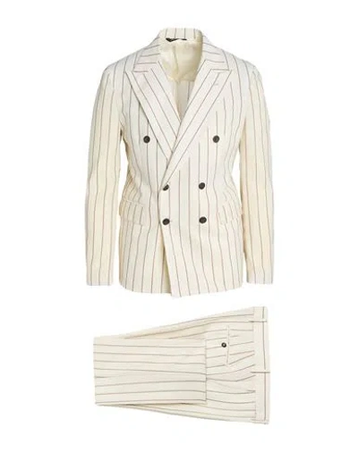 Brian Dales Man Suit Cream Size 44 Wool In Neutral