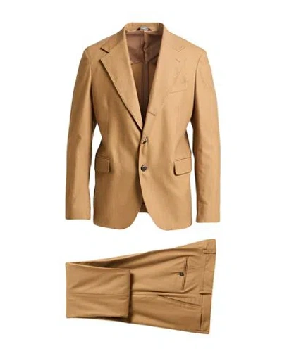 Brian Dales Man Suit Khaki Size 42 Wool, Polyamide, Cashmere, Elastane In Sand