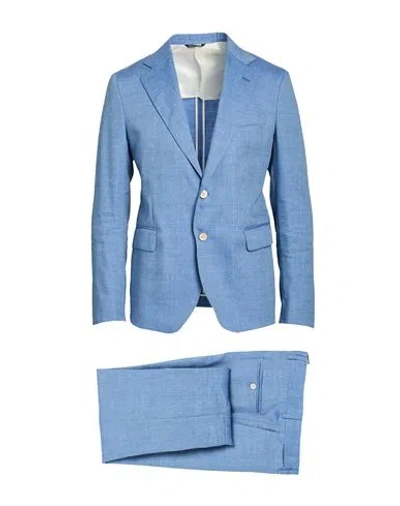 Brian Dales Man Suit Light Blue Size 46 Linen, Wool