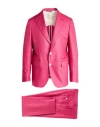 Brian Dales Man Suit Magenta Size 40 Linen, Polyamide In Magenta