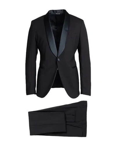 Brian Dales Man Suit Midnight Blue Size 44 Polyester, Wool, Elastane In Black