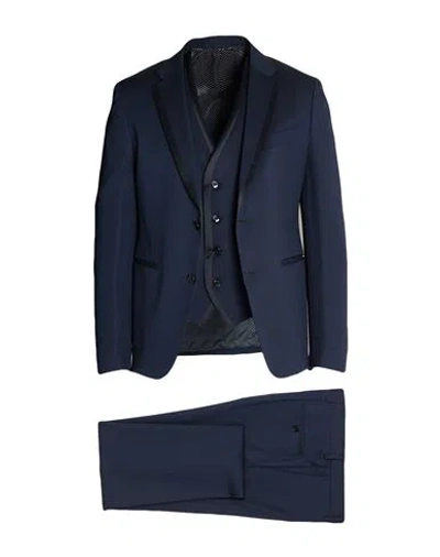 Brian Dales Man Suit Navy Size 40 Viscose, Wool In Blue