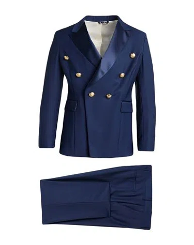 Brian Dales Man Suit Navy Size 42 Polyester, Wool, Elastane In Blue