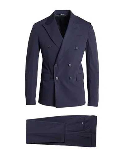 Brian Dales Man Suit Navy Size 42 Polyester, Wool, Elastane In Blue