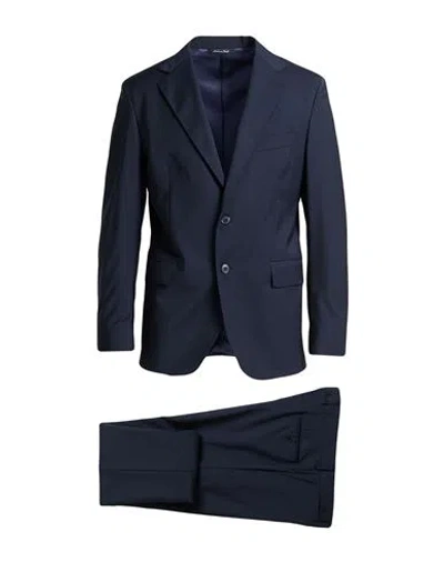 Brian Dales Man Suit Navy Size 42 Polyester, Wool, Elastane In Blue