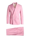 Brian Dales Man Suit Pink Size 42 Cotton, Polyamide, Elastane