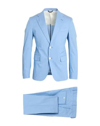 Brian Dales Man Suit Sky Blue Size 42 Cotton, Polyamide, Elastane
