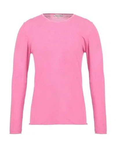 Brian Dales Man Sweater Fuchsia Size M Organic Cotton In Pink