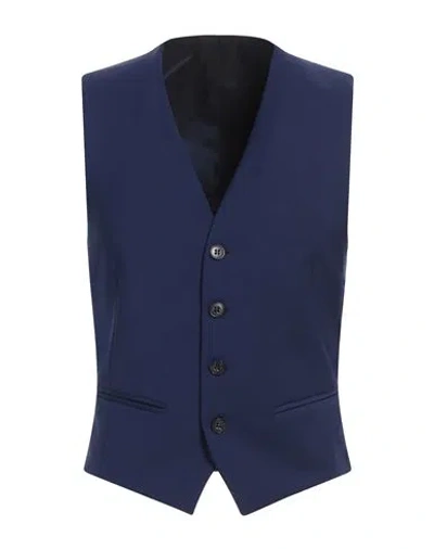 Brian Dales Man Tailored Vest Navy Size 40 Wool