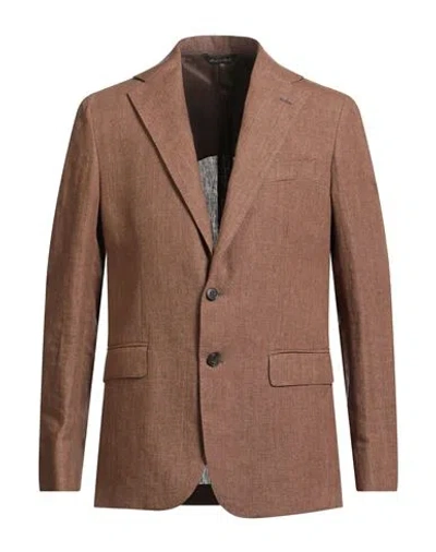 Brian Dales Natural Low Impact Man Blazer Brown Size 40 Linen